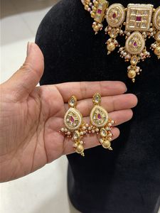 Elegant Gold Plated Kundan Necklace Set