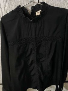 Black Lace Trimmed Top