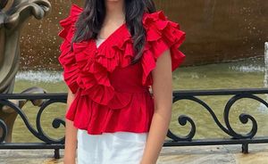 Red Ruffle Top