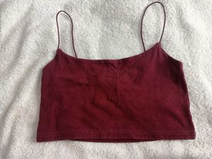Maroon Spaghetti Strap Crop Top