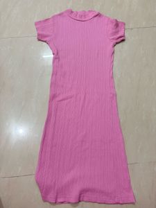 Chic Pink Ribbed Mock Neck Top