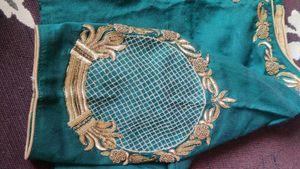 Green Embroidered Ethnic Blouse