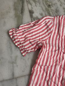 Striped Button-Up Blouse