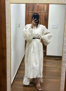Pleated Polka Dot Midi Dress (Plus size fit)