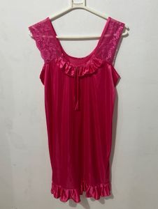 Cute Pink Nightgown with Ruffles