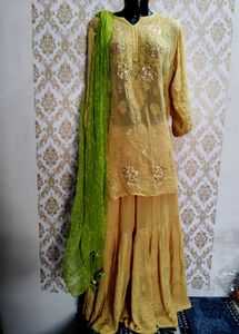 PROBLI Chicken Work Pure Chicke Brand Gharara Set