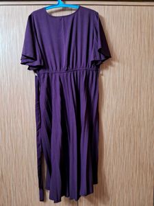 Xxl Flared Beautiful Wine Color  Dress