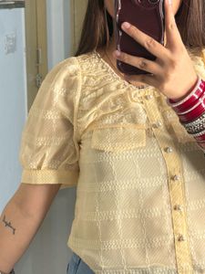 Chic Sheer Puff Sleeve Top