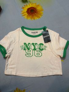 SHEIN NYC '96 Cropped T-Shirt