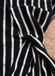 Striped Knot Front Crop Top
