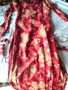 Red Floral Print kurti