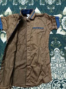 Boy's Brown Button-Down Shirt
