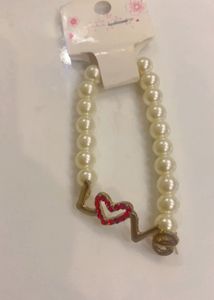 Pearl Bracelet with "Love" Charm