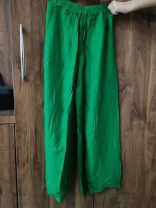 Green Reyon Cotton Palazzo Pants