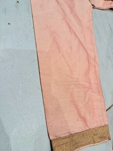 Elegant Peach Embroidered Gown 2 psc