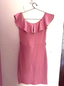 Pink Ruffle Bodycon Dress