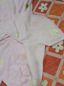Pink Kurta with Floral Embroidery
