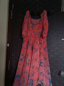 Peach Color Anarkali Kurta