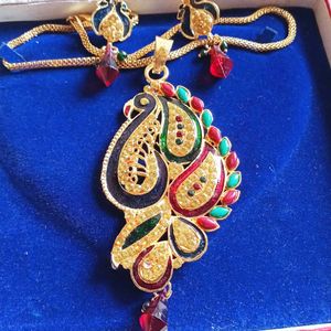 Peacock Design Necklace & Earrings Set