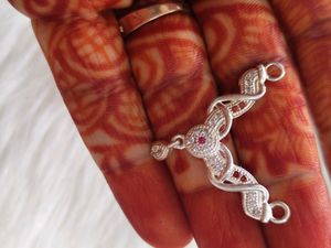 Pure Silver Cz Mangalsutra Pendant With Earrings
