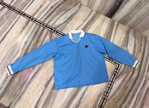 Blue Long Sleeve Collared Top