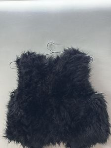 Black Wolf Fur Jacket Sleeveless Fancy Jacke