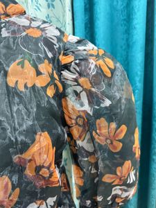 Puffed Sleeve Organza Top