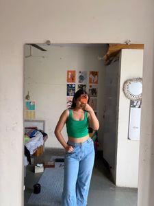 Vibrant Green Crop Tank Top