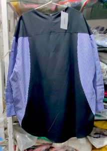Chic Two-Tone Striped Tunic Top