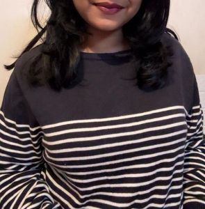 Striped fine knit sweater