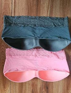 Strapless Lace Bras - Pink &amp; Grey Set