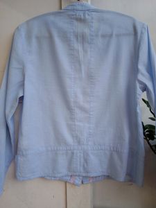 Sky blue button up cotton shirt
