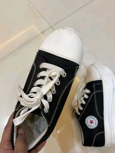 Black Chunky Platform Sneakers