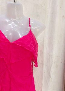 Vibrant Pink Ruffled Camisole Top