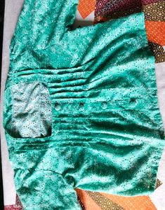 Orange Lace Trimmed Knit Top