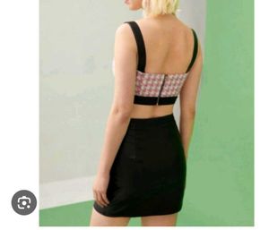 Trendy Houndstooth Crop Top