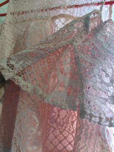 Baby Pink Lace Cold Shoulder Top