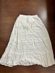 Boho White Tiered Maxi Skirt