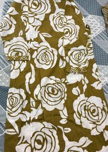 Olive Floral Kurta Set with Dupatta
