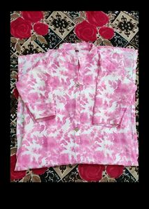 Pink Floral Print Kurta