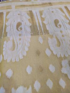 Light Yellow Kolka Design Jamdani Saree