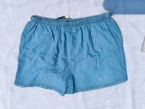 Cute Blue Embroidered Denim Shorts