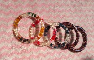 Unique Resin Bangles with Pearls