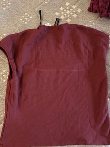 H &amp; M Chic Maroon Square Neck Top