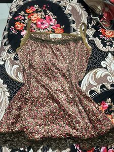 Floral Lace Trim Cami Top