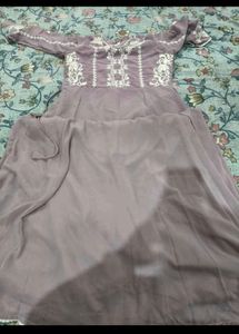 Elegant Embroidered Levender gown with duppata