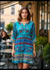 Bohemian Floral Print Mini Dress