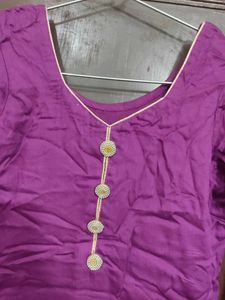 Purple Embroidered Kurta salwar and dupatta