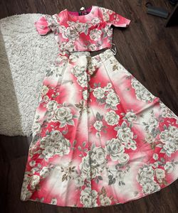 Floral Print Ethnic Skirt Set