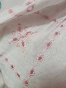 White Cropped Embroidered Top
